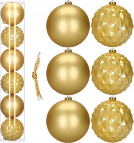 Arany KarĂĄcsonyfadĂsz 6db 15cm Törhetetlen KarĂĄcsonyi DĂszek