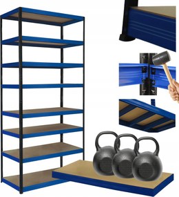 Tárolószekrény fém állvány Helios 270x110x35cm 8Px350kg Tartós Magas