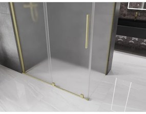 Mexen Velar, tolóajtós zuhanykabin 160 x 70 cm, 8 mm matt üveg, arany matt, 871-160-070-31-55