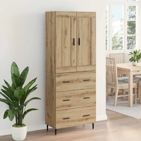 Magasfiú fiókkal 2 pcs Artisan tölgy Műanyag Fa és Üveg