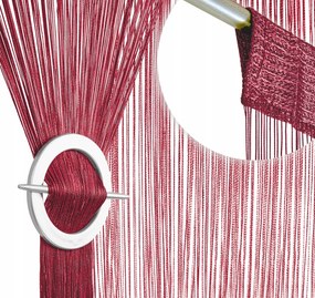 Függöny függöny spagetti zsinór rojt dekoráció 100x200 széles bordó