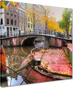 Vászonkép 40x40 Rózsaszín híd Amszterdam