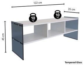 TV asztal/szekrény Vamebo 7 (fehér + füst) . Akció -22%. 1095481