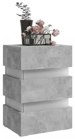 betonszürke szerelt fa LED-es éjjeliszekrény 45 x 35 x 67 cm