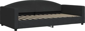 vidaXL fekete szövet kanapéágy 100 x 200 cm