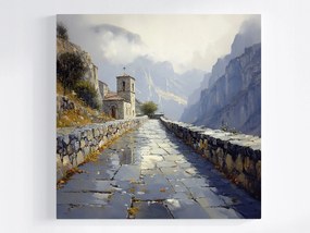 Vászonkép Canvas Hegyi Kápolna Templom Kő Ösvény 80x80