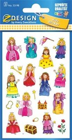 Matrica, papír, 3 ív, 76x120 mm, AVERY ZWECKFORM, Z-Design No.53198, királylány (AY53198)