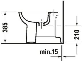 Duravit 22371000002 - Álló bidé D-CODE 35,5x52,5 cm kerámia/fényes fehér