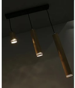 Csillár zsinóron TUBO 3xGU10/25W/230V fa