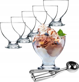 Fagylalt Desszert Poharak 450 ml 6 db Üveg Fagylalt Kanál