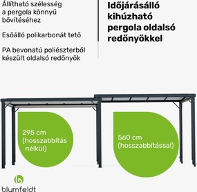 Blumfeldt Pantheon Cortina Solid Sky Expand kerti pavilon 3x6, időjárásálló, bővíthető