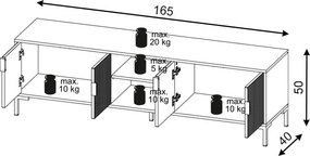 FLINN FL01 TV Állvány Fekete Színben.