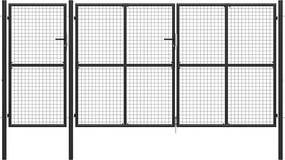 vidaXL antracitszürke acél kertkapu 400 x 150 cm