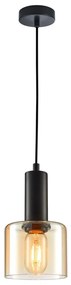 ITALUX PND-65342-1-BK+AMB - Csillár zsinóron SANTIA 1xE27/40W/230V