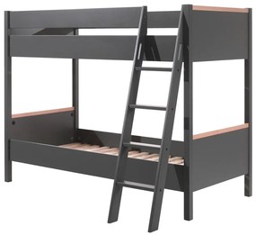 London sötétszürke gyerek emeletes ágy, 90 x 200 cm - Vipack