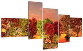 Természet kép - színes fák (150x85cm)