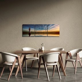 Világítótorony képe (órával) (90x30 cm)