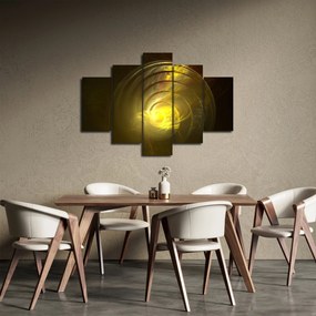 Sárga absztrakt spirál képe (150x105 cm)