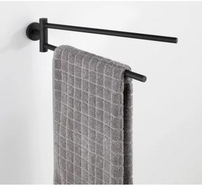 WENKO 24238100-törölközőtartó BOSIO BLACK 5,5x43 cm rozsdamentes acél/ezüst