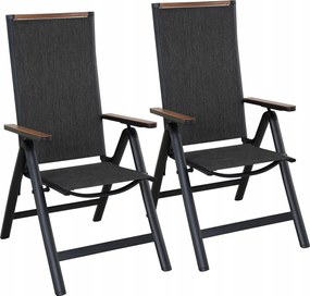 Prémium Összecsukható Kerti Szék Szett 2db-OS Magas Háttámla Grand Patio