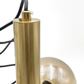 Csillár zsinóron ROLLO 3xE14/5W/230V arany/füstös bézs