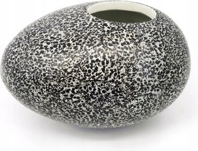 Váza (20x28x17,5cm), fekete/fehér