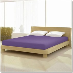 Pamut elasthan de luxe lila színű gumis lepedő 180/200x200/220 cm-es matracra