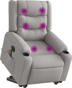 vidaXL Elektromos álló masszázsfotel felhőszürke szövet