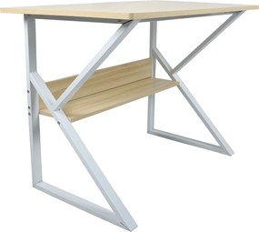 Polcos íróasztal, természetes tölgyfa/fehér, TARCAL 80