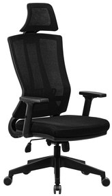 Ello ergonómikus irodai forgószék deréktámasszal, fejtámasszal, 3D Air mesh hálós