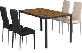 Étkezőszék, karamell textilbőr/szürke váz, COLETA NOVA