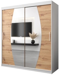 Ruhásszekrény 180 cm Eclipse (matt fehér + artisan tölgy). 1063415