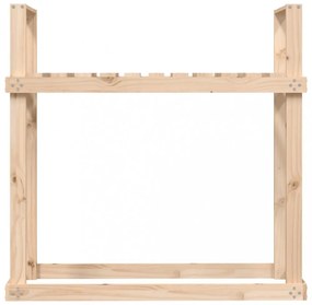 tömör fenyőfa tűzifatartó állvány 110x35x108,5 cm