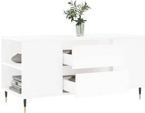 Fehér szerelt fa dohányzóasztal 102x44,5x50 cm