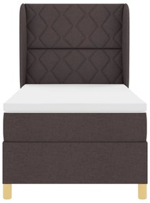 Boxspring Ágy Matrazzal - Sötétbarna, 90x200 cm, Szövet