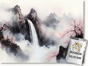 Fotótapéta Flizelina Ázsia Orient Ink Tájkép Kilátás Vízesés 350x250 ragasztó