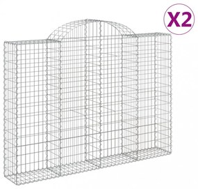 2 db íves horganyzott vas gabion kosár 200x30x140/160 cm