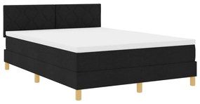 Box spring ágy matraccal &amp; LED Fekete 160x200 cm Szövet