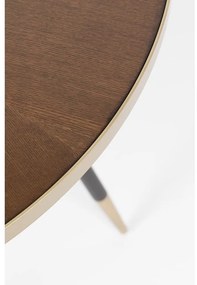 Kerek étkezőasztal diófa dekoros asztallappal ø 91 cm Denise – White Label