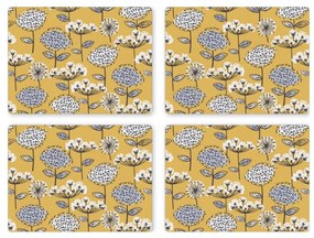 Retro 4 db-os parafa tányéralátét szett, 21,5x29 cm - Cooksmart ®