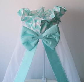 4 részes babaágynemű szett - Menta Chevron