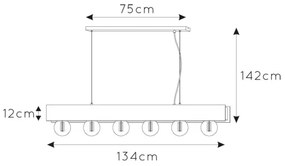 Lucide 30474/06/30 - Csillár zsinóron SURTUS 6xE27/60W/230V