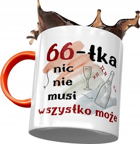 Narancssárga bögre Születésnapra 66 66-es 66-os, fényképes nyomattal