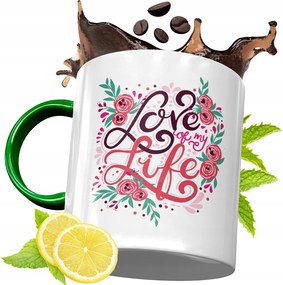 Zöld Bögre Valentin Napra Szerelmeseknek fényképes nyomtatással