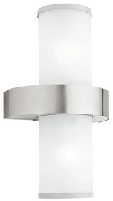 EGLO 86541 - BEVERLY kültéri fali lámpa 2xE27/60W ezüst/fehér