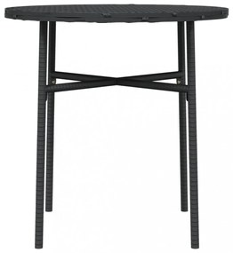 fekete polyrattan teázóasztal 45 cm