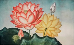 Dekoratív fotótapéta Falra Könnyű összeszerelés Lótusz virágok 416x254 Ragasztó