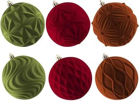 Karácsonyfadísz Műanyag bársony 10 cm 6 db-os szett