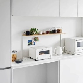 Fehér-natúr színű fa kiegészítő polc 90x18 cm Tower – YAMAZAKI