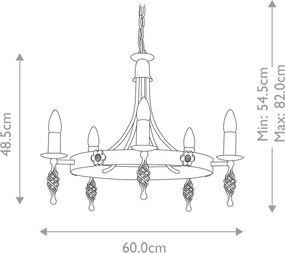 Elstead Lighting BELFRY BY5-BLACK Csillár 5x60W/E14